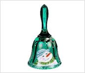  6-1/4'' Emerald Green Snowman Bell