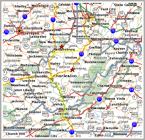 Parkersburg Wv Map